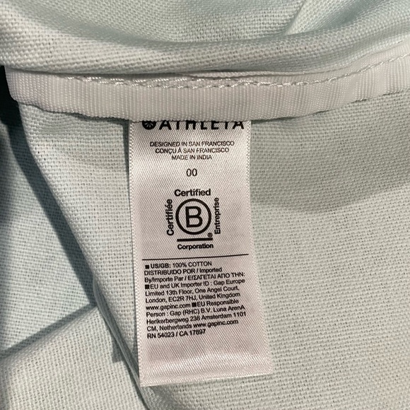 Athleta Tote Bag Blue Ombre Large Canvas Shopping Gym Bag Travel 19.5 X 13 NWT - Picture 4 of 5